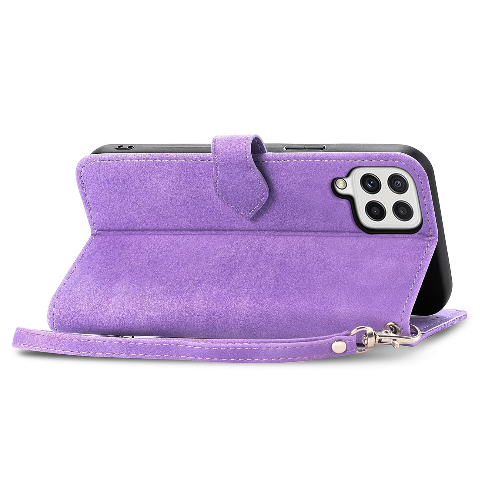 Anti-drop Phone Cover For Samsung Galaxy A12 Flower Imprinted Pattern PU Leather Zipper Pocket Smartphone Case Wallet Stand Anti-drop Phone Cover For Samsung Galaxy A12 Flower Imprinted Pattern PU Leather Zipper Pocket Smartphone Case Wallet Stand